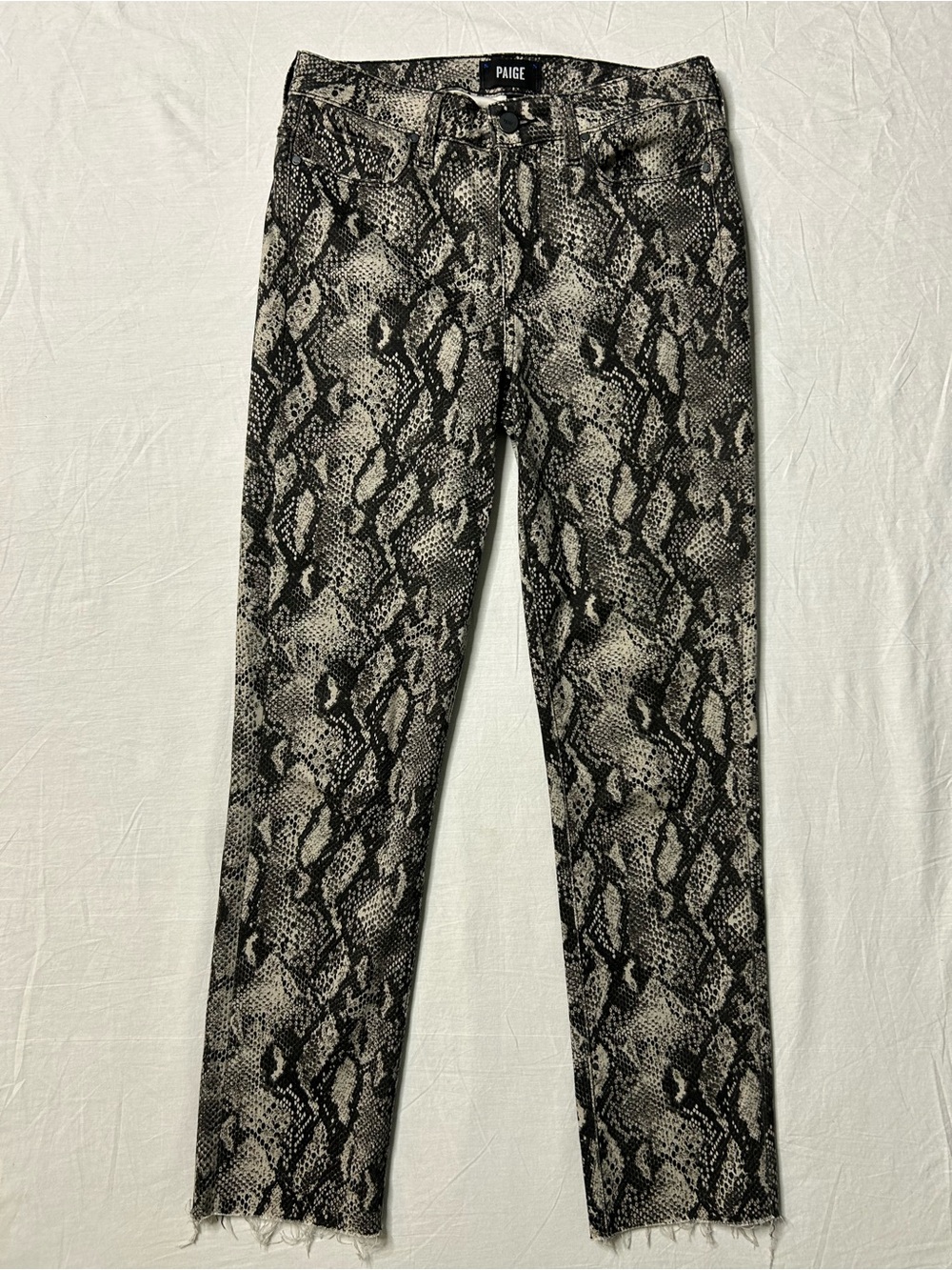 PAIGE Hoxton Slim Snakeskin Print Jeans Women’s 27 Made USA